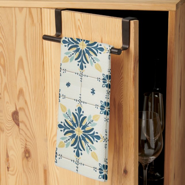 Atomic Starburst Retro Mid Century Modern Kitchen Towel (Thirds Fold)