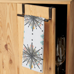 Atomic Starburst Retro Mid Century Modern Kitchen Towel