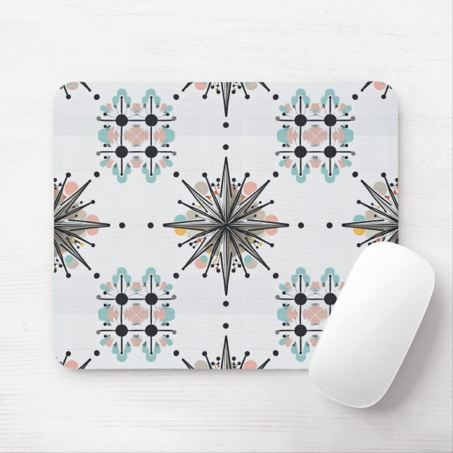 Atomic Starburst Retro Mid Century Modern Mouse Pad (With Mouse)