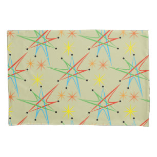 Atomic Starburst Retro Multicolored Pattern Pillowcase