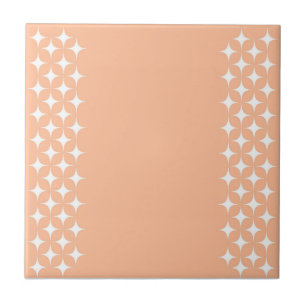 Atomic Starburst Sparkle Retro Peach Fuzz Pattern Tile