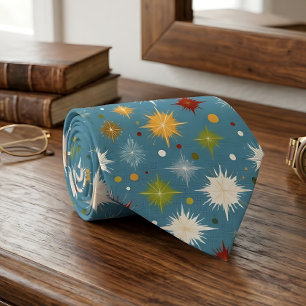 Atomic Starburst Turquoise Mid-Century Modern Tie