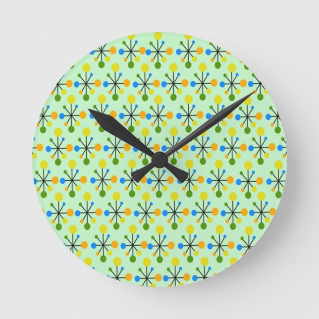 Atomic Starbursts Round Clock (Front)