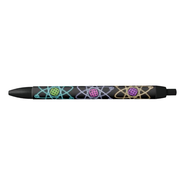 Atomic Structure Pattern Black Ink Pen (Front)