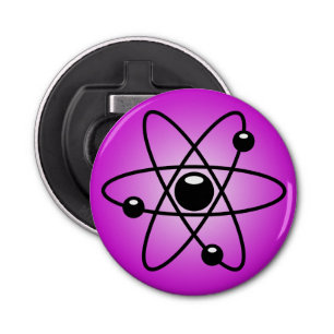 Atomic Symbol on a Pink background Bottle Opener