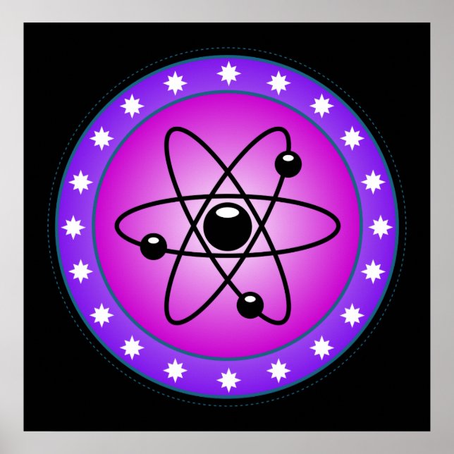Atomic Symbol on a Pink background Poster (Front)