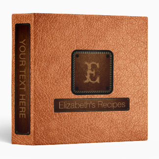 Atomic tangerine Leather Elegant Monogram Binder