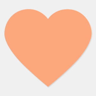 Atomic Tangerine  (solid colour)   Heart Sticker