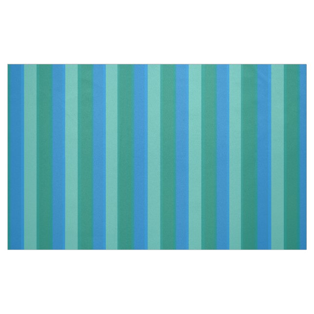 Atomic Teal and Turquoise Stripes Cotton Fabric (Fat Quarter)