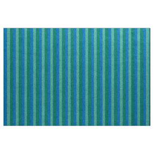 Atomic Teal and Turquoise Stripes Natural Linen Fabric