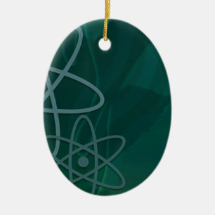 Atomic Teal Ceramic Ornament