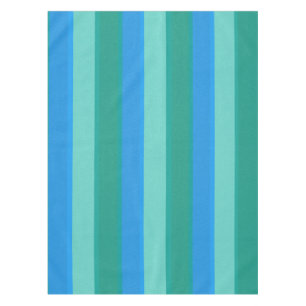 Atomic Teal & Turquoise Stripes Tablecloth