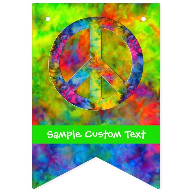 [Atomic Tie-Dye] Rainbow Colours Peace Sign Hippie (Second Flag)