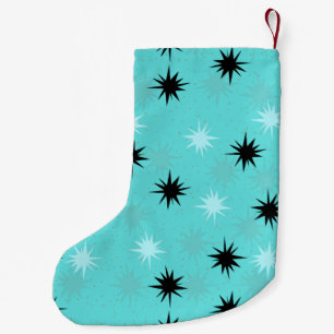 Atomic Turquoise Starbursts Christmas Stocking