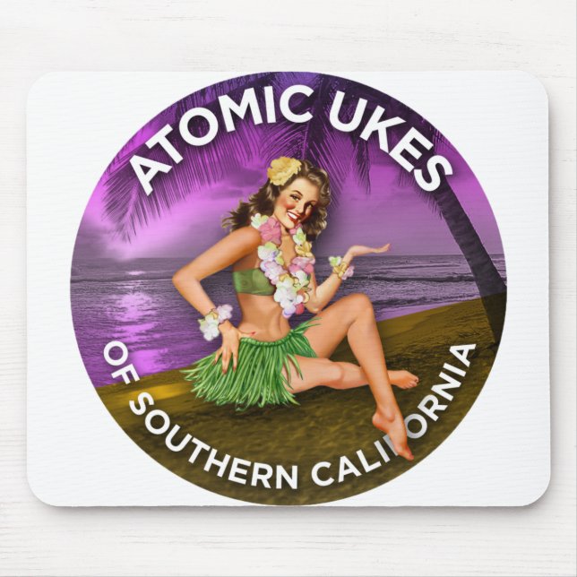 Atomic Ukes Hula Girl Mouse Pad (Front)
