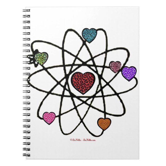 Atomic Valentine Leopard Print Hearts Notebook (Front)
