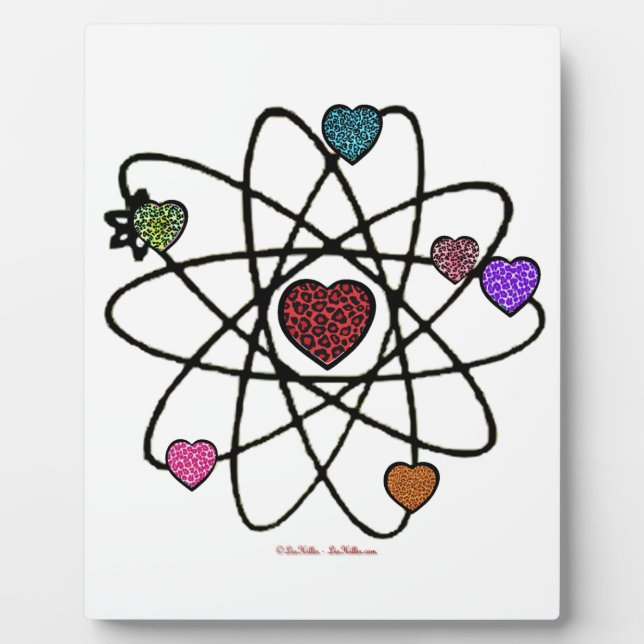 Atomic Valentine Leopard Print Hearts Plaque (Front)