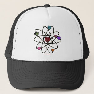 Atomic Valentine Leopard Print Hearts Trucker Hat