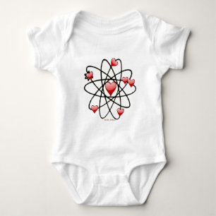 Atomic Valentine Red Hearts Baby Bodysuit