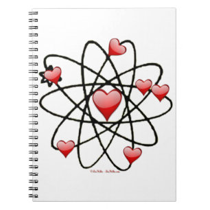 Atomic Valentine Red Hearts Notebook