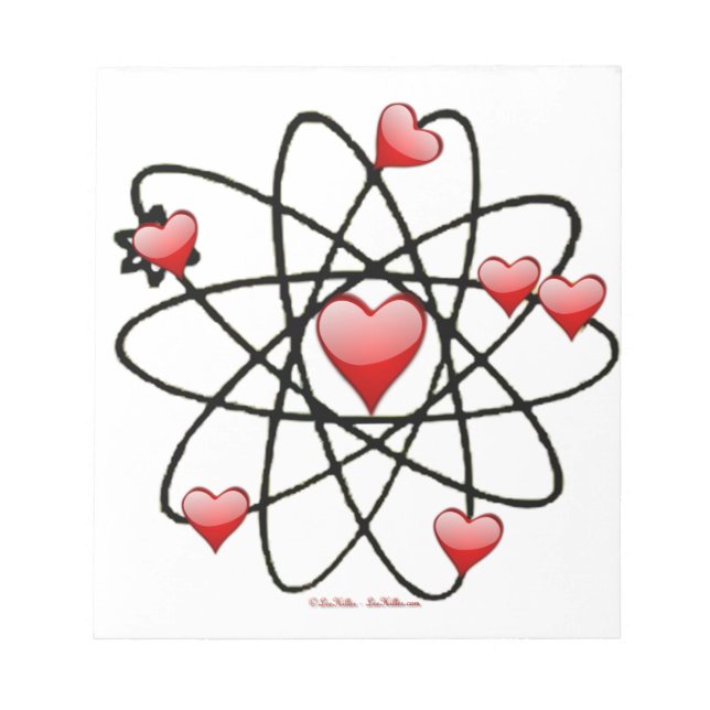 Atomic Valentine Red Hearts Notepad (Front)