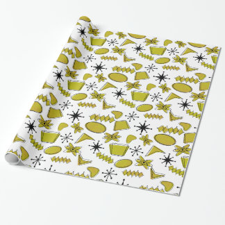 Atomic Yellow and Black Medium Scale Wrapping Paper