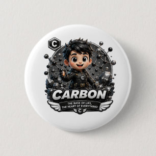 ATOMIVRA Carbon Character 2 Inch Round Button