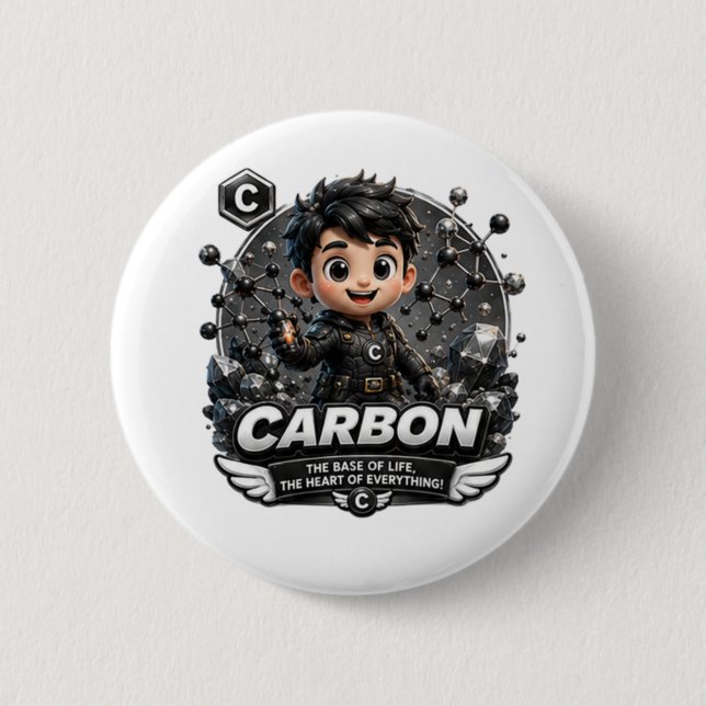  ATOMIVRA Carbon Character  2 Inch Round Button (Front)