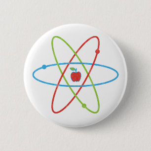 Atoms Apple 2 Inch Round Button