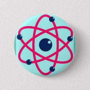 Atoms Matter! Pink & Blue Atom 2 Inch Round Button