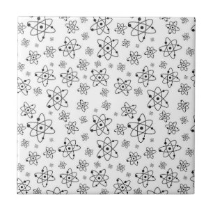 Atoms Retro Atomic Age Pattern Tile