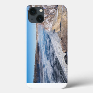 Atop cliff overlooking frozen mississippi river iPhone 13 case