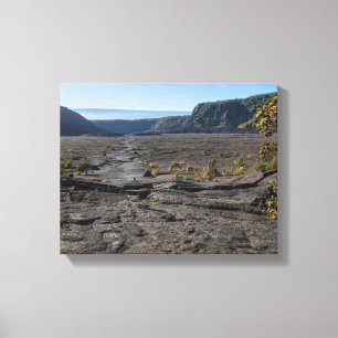 atop dry lava bed of kilauea iki crater canvas print