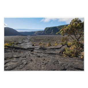 atop dry lava bed of kilauea iki crater photo print