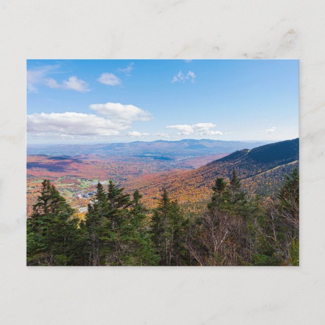 atop mount mansfield overlooking stowe holiday postcard (Front)