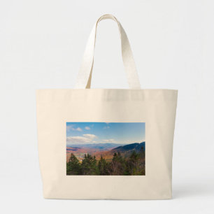 atop mount mansfield overlooking stowe large tote bag
