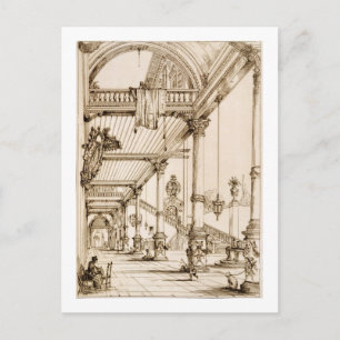Atrium of a Palace, in Genes, from 'Art and Indust Postcard