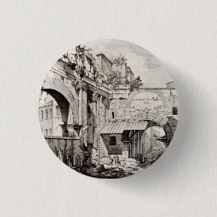 Atrium of the Portico of Octavia in Rome 1 Inch Round Button