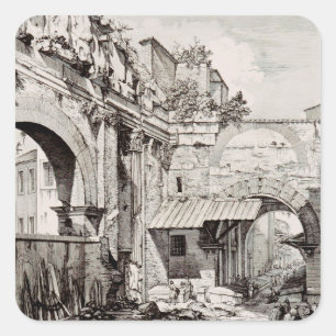 Atrium of the Portico of Octavia in Rome Square Sticker