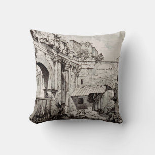 Atrium of the Portico of Octavia in Rome Throw Pillow