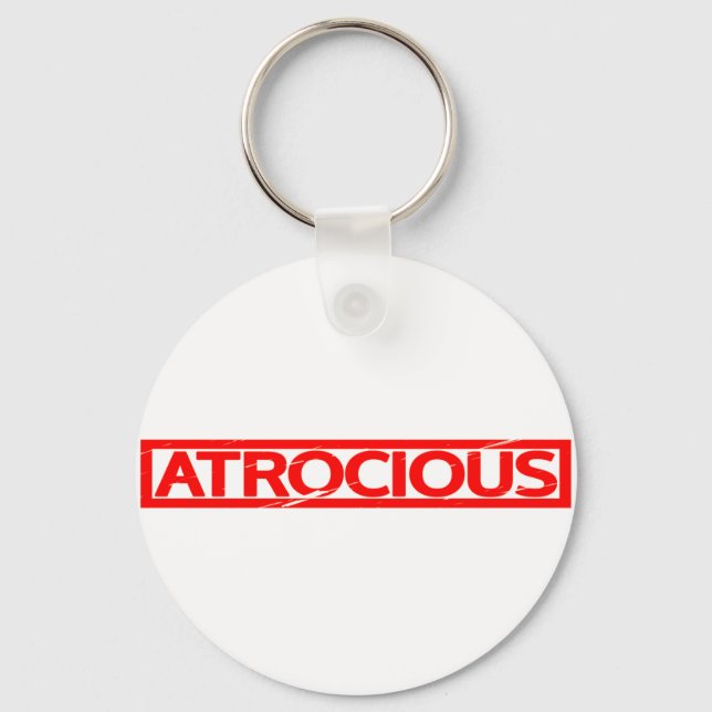 Atrocious Stamp Keychain (Front)