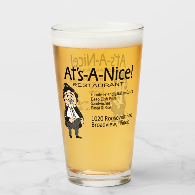 At's-A-Nice! Restaurant, Broadview, IL Glass (Front Filled)