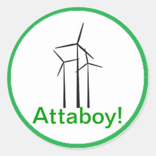 Atta Boy Wind Turbine Classic Round Sticker
