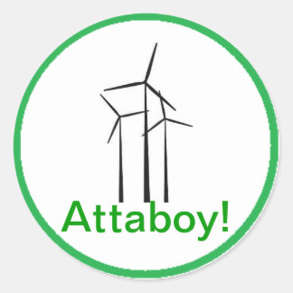 Atta Boy Wind Turbine Classic Round Sticker