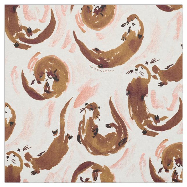 ATTA OTTER Wild Sea Otters Fabric (Swatch)