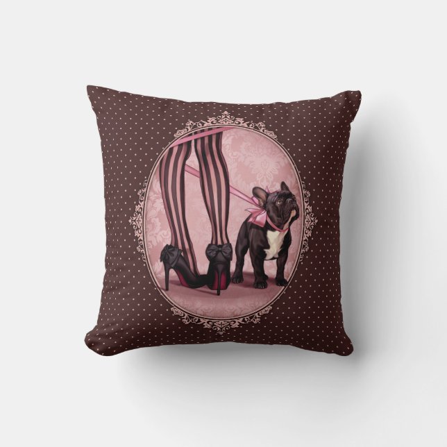 Attached to my French Bulldog Throw Pillow (Front)