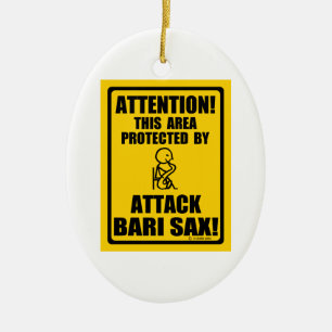 Attack Bari Sax Ceramic Ornament