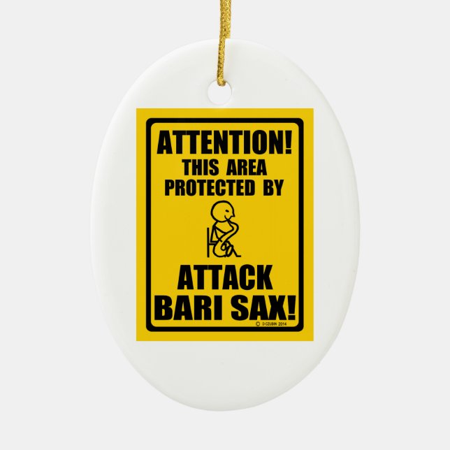 Attack Bari Sax Ceramic Ornament (Front)