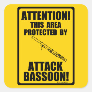 Attack Bassoon Square Sticker