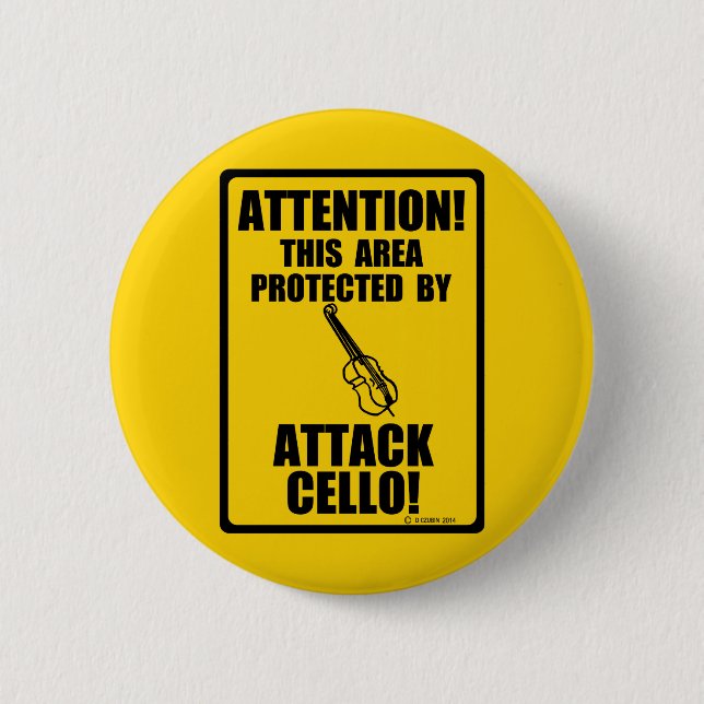 Attack Cello 2 Inch Round Button (Front)